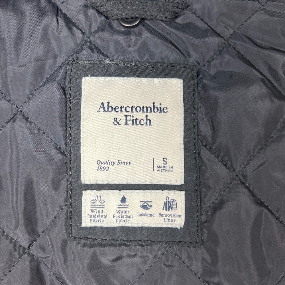Abercrombie & Fitch Parka Jacket Womens Small Black Faux Fur Lined Hooded Winter - Picture 10 of 16